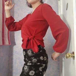 Madewell red tie top!!